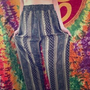 Boho wide leg patterned pants